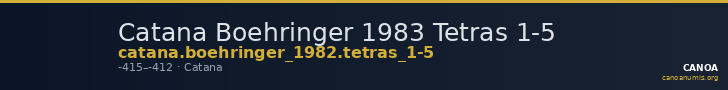 Catana Boehringer 1983 Tetras 1-5 — CANOA