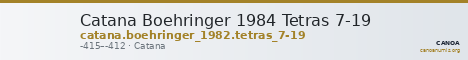 Catana Boehringer 1984 Tetras 7-19 — CANOA