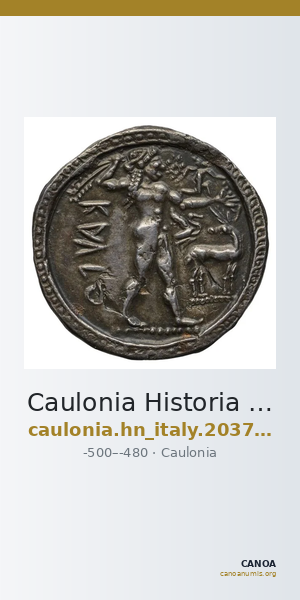 Caulonia Historia Numorum Italy 2037-2038 — CANOA