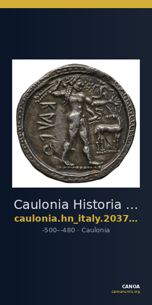 Caulonia Historia Numorum Italy 2037-2038 — CANOA