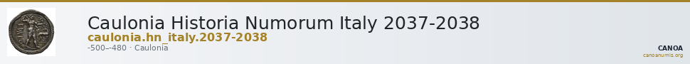 Caulonia Historia Numorum Italy 2037-2038 — CANOA
