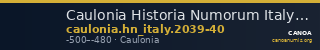 Caulonia Historia Numorum Italy 2039-40 — CANOA