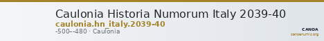 Caulonia Historia Numorum Italy 2039-40 — CANOA