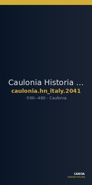 Caulonia Historia Numorum Italy 2041 — CANOA
