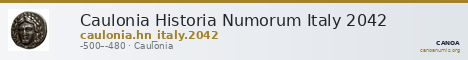 Caulonia Historia Numorum Italy 2042 — CANOA