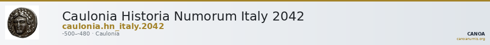 Caulonia Historia Numorum Italy 2042 — CANOA