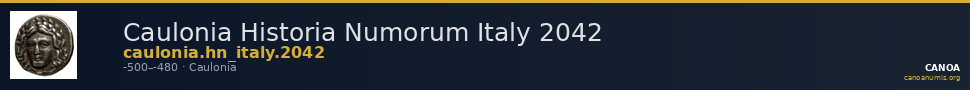 Caulonia Historia Numorum Italy 2042 — CANOA