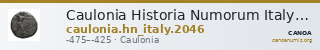 Caulonia Historia Numorum Italy 2046 — CANOA