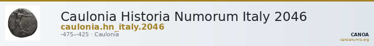 Caulonia Historia Numorum Italy 2046 — CANOA