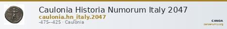 Caulonia Historia Numorum Italy 2047 — CANOA