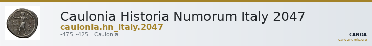 Caulonia Historia Numorum Italy 2047 — CANOA