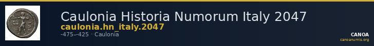 Caulonia Historia Numorum Italy 2047 — CANOA