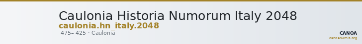 Caulonia Historia Numorum Italy 2048 — CANOA