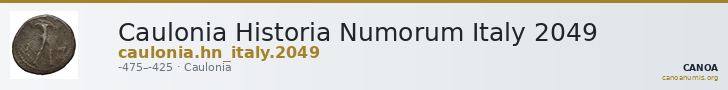 Caulonia Historia Numorum Italy 2049 — CANOA