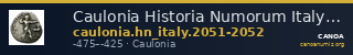 Caulonia Historia Numorum Italy 2051-2052 — CANOA