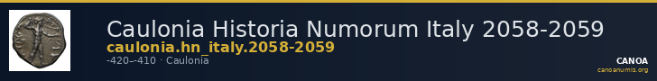 Caulonia Historia Numorum Italy 2058-2059 — CANOA