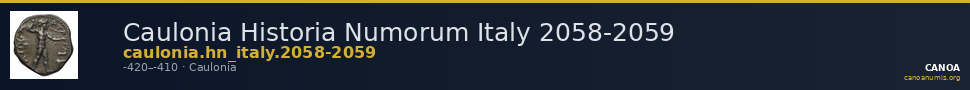 Caulonia Historia Numorum Italy 2058-2059 — CANOA