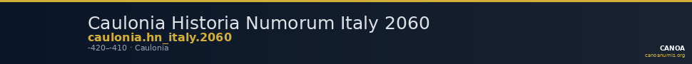 Caulonia Historia Numorum Italy 2060 — CANOA