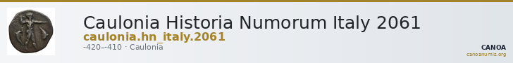 Caulonia Historia Numorum Italy 2061 — CANOA