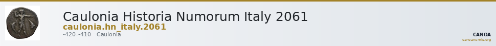 Caulonia Historia Numorum Italy 2061 — CANOA