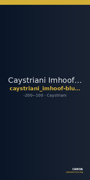 Caystriani Imhoof-Blumer 1908 p. 120, 1 — CANOA