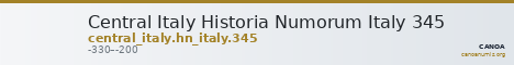 Central Italy Historia Numorum Italy 345 — CANOA
