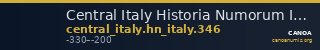 Central Italy Historia Numorum Italy 346 — CANOA