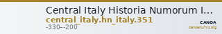 Central Italy Historia Numorum Italy 351 — CANOA