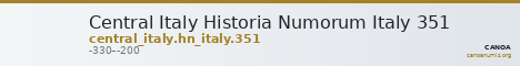 Central Italy Historia Numorum Italy 351 — CANOA