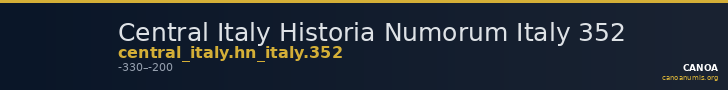 Central Italy Historia Numorum Italy 352 — CANOA
