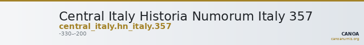 Central Italy Historia Numorum Italy 357 — CANOA