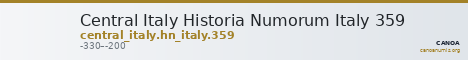 Central Italy Historia Numorum Italy 359 — CANOA