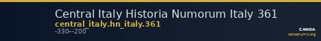 Central Italy Historia Numorum Italy 361 — CANOA