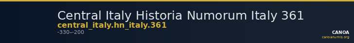 Central Italy Historia Numorum Italy 361 — CANOA