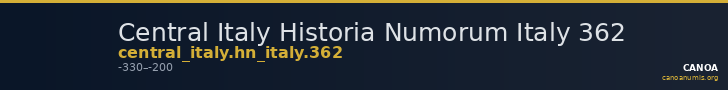 Central Italy Historia Numorum Italy 362 — CANOA