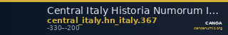Central Italy Historia Numorum Italy 367 — CANOA