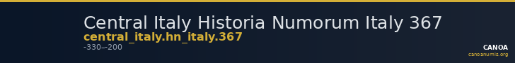 Central Italy Historia Numorum Italy 367 — CANOA