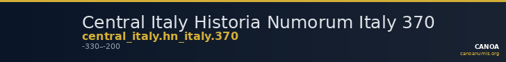 Central Italy Historia Numorum Italy 370 — CANOA