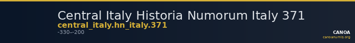 Central Italy Historia Numorum Italy 371 — CANOA