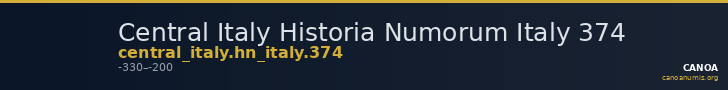 Central Italy Historia Numorum Italy 374 — CANOA