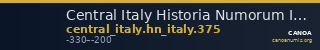 Central Italy Historia Numorum Italy 375 — CANOA