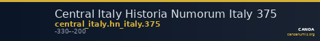 Central Italy Historia Numorum Italy 375 — CANOA