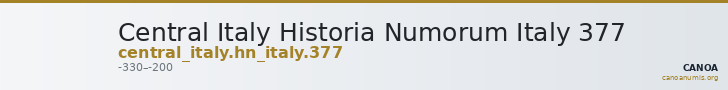 Central Italy Historia Numorum Italy 377 — CANOA