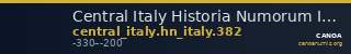 Central Italy Historia Numorum Italy 382 — CANOA