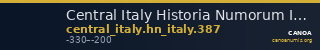 Central Italy Historia Numorum Italy 387 — CANOA