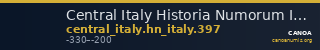 Central Italy Historia Numorum Italy 397 — CANOA
