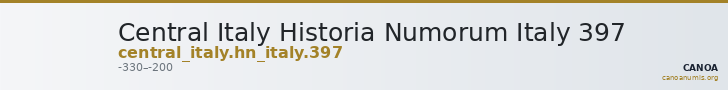 Central Italy Historia Numorum Italy 397 — CANOA