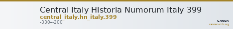 Central Italy Historia Numorum Italy 399 — CANOA