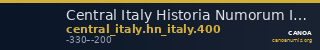 Central Italy Historia Numorum Italy 400 — CANOA