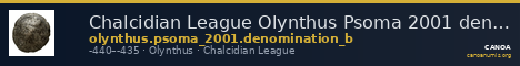 Chalcidian League Olynthus Psoma 2001 denomination B — CANOA